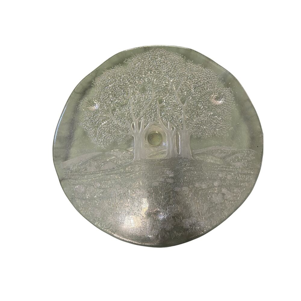 Studio Nova Sun Valley Glass Cake Stand 13" Trees Meadow West Germany